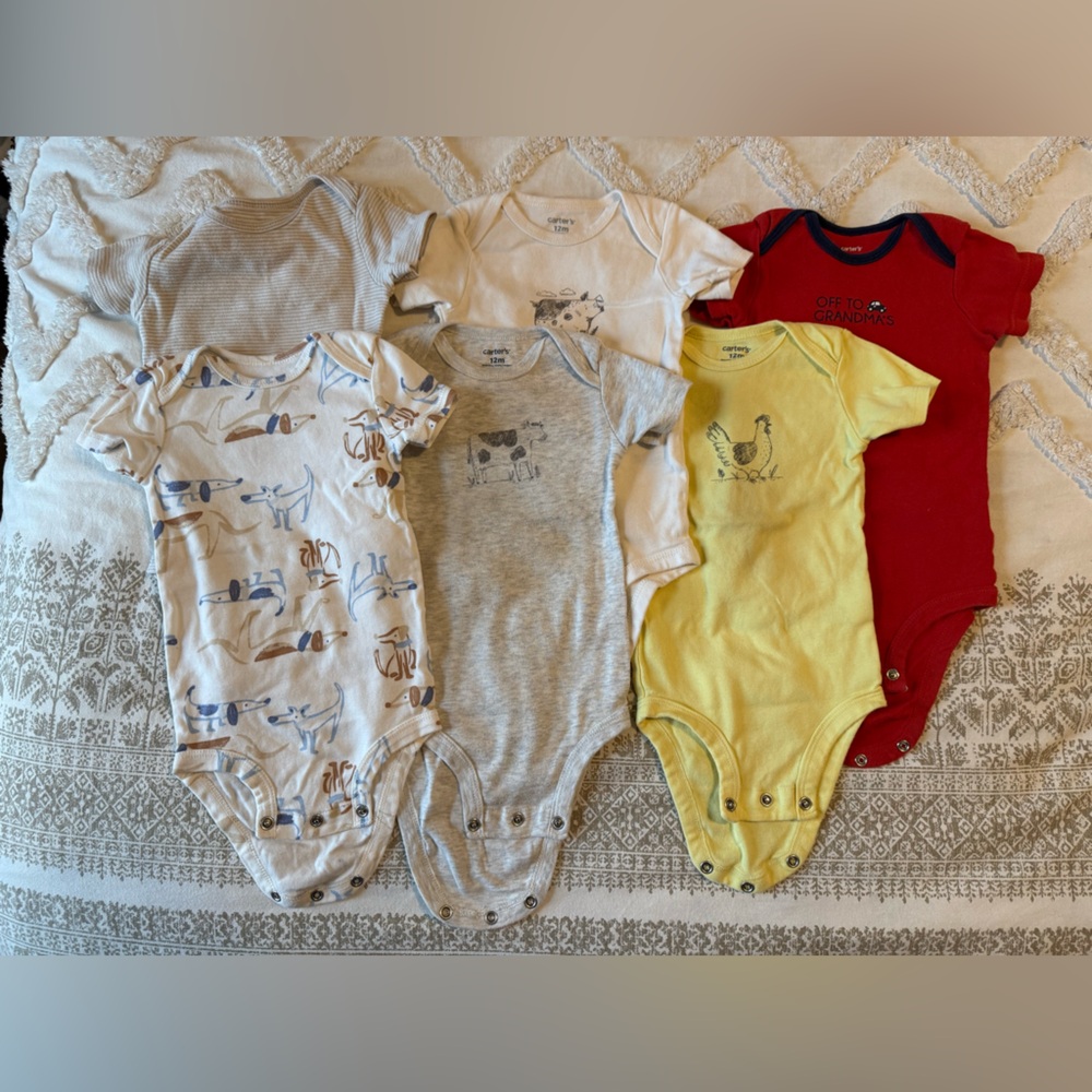 Carter's Short-Sleeve One-Piece Bodysuit Set of six onesies